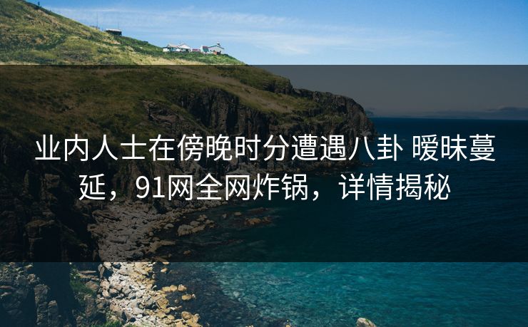 业内人士在傍晚时分遭遇八卦 暧昧蔓延，91网全网炸锅，详情揭秘